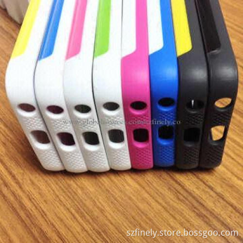 Stand case for iPhone 5/5S, PC + TPU material, double injection with camera hole ring
